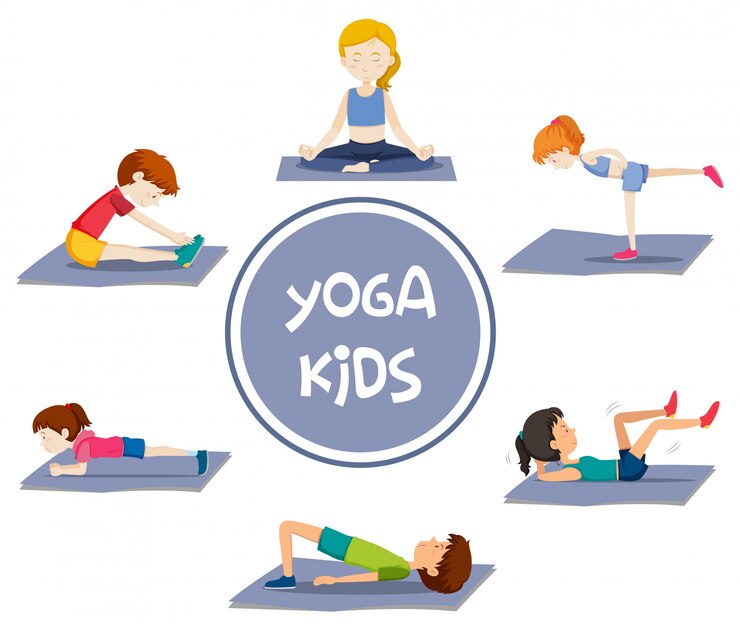 Vettore gratuito attività per bambini yoga