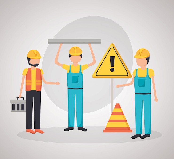 Vettore gratuito attrezzature per l'edilizia dei lavoratori