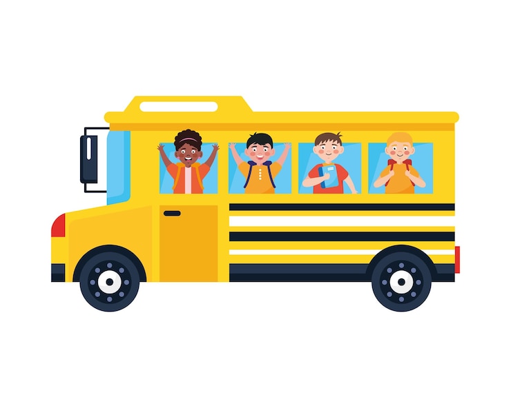 Vettore gratuito autobus degli studenti isolato