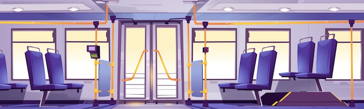 Vettore gratuito autobus interno trasporto pubblico veicolo salone vuoto