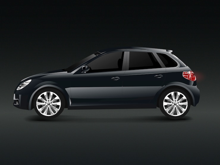 Vettore gratuito automobile nera di suv in un vettore nero della priorità bassa
