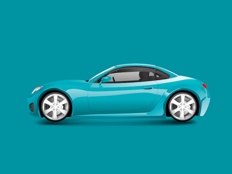 Vettore gratuito automobile sportiva blu in un vettore blu della priorità bassa