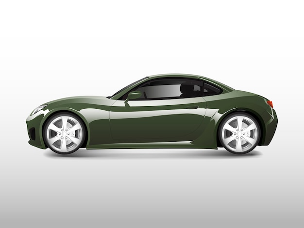 Automobile sportiva verde isolata sul vettore bianco