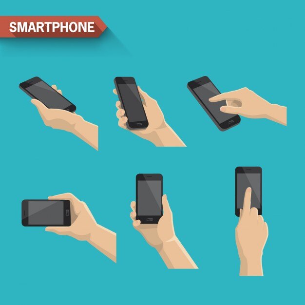 Vettore gratuito azioni di smartphone differenti
