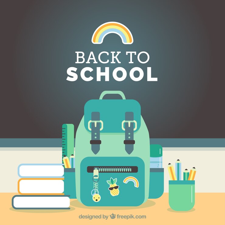 Vettore gratuito back to school background con elementi