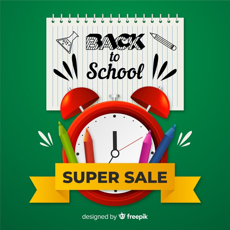 Vettore gratuito back to school sales background (ritorno alla scuola di vendita)