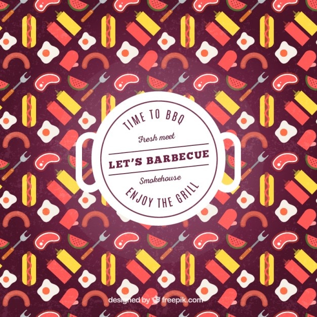 Vettore gratuito background barbecue in design piatto