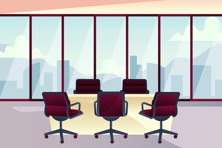 Vettore gratuito background dell'ufficio per le videoconferenze