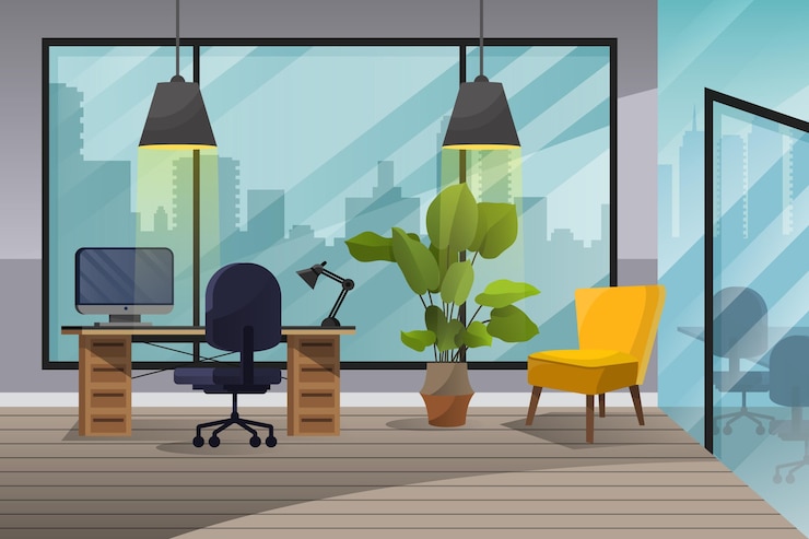 Vettore gratuito background dell'ufficio per le videoconferenze