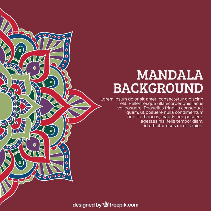 Vettore gratuito background mandala e modello