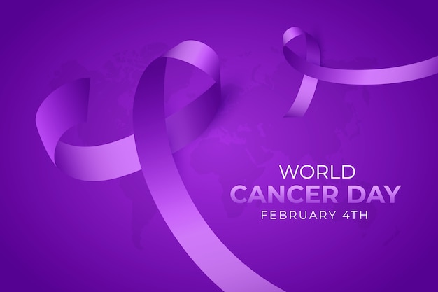 Background realistico della Giornata Mondiale del Cancro