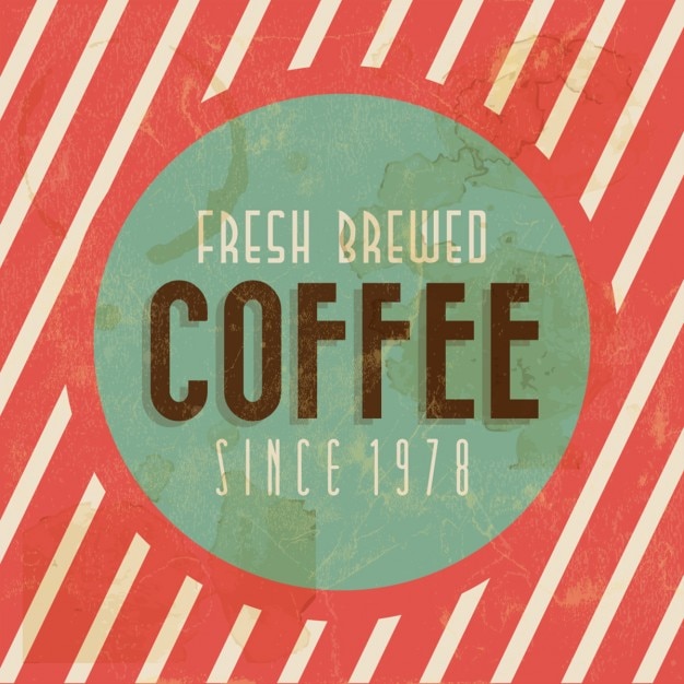 Vettore gratuito background retro annata caffè con la tipografia
