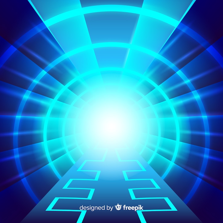 Vettore gratuito background tecnologico astratto del tunnel leggero