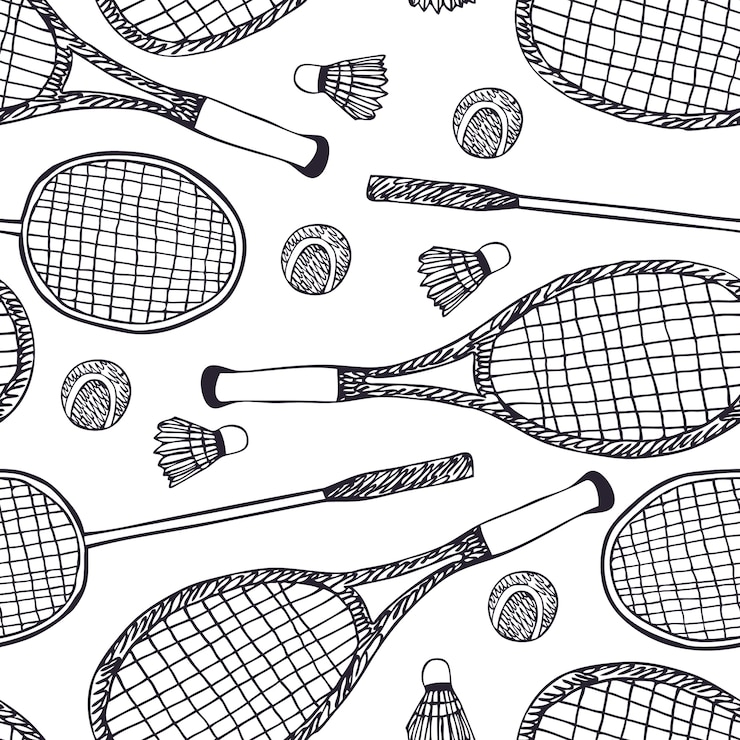 Vettore gratuito badminton e tennis