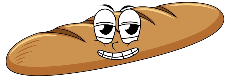Vettore gratuito baguette con la faccia felice