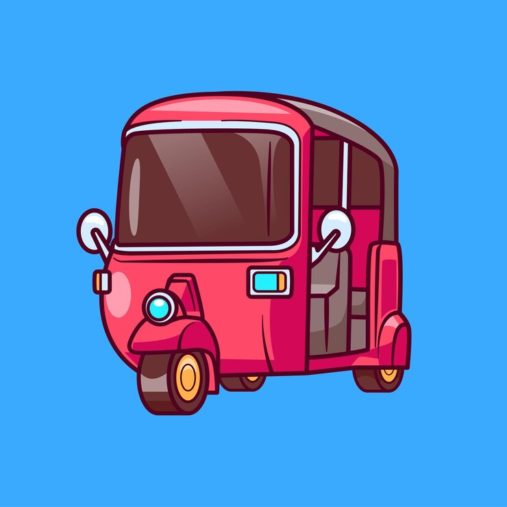 Vettore gratuito bajaj trasporto cartoon icona vettoriale illustrazione trasporto oggetto icona isolato piatto