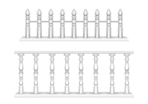 Balaustra in marmo bianco, corrimano per balcone