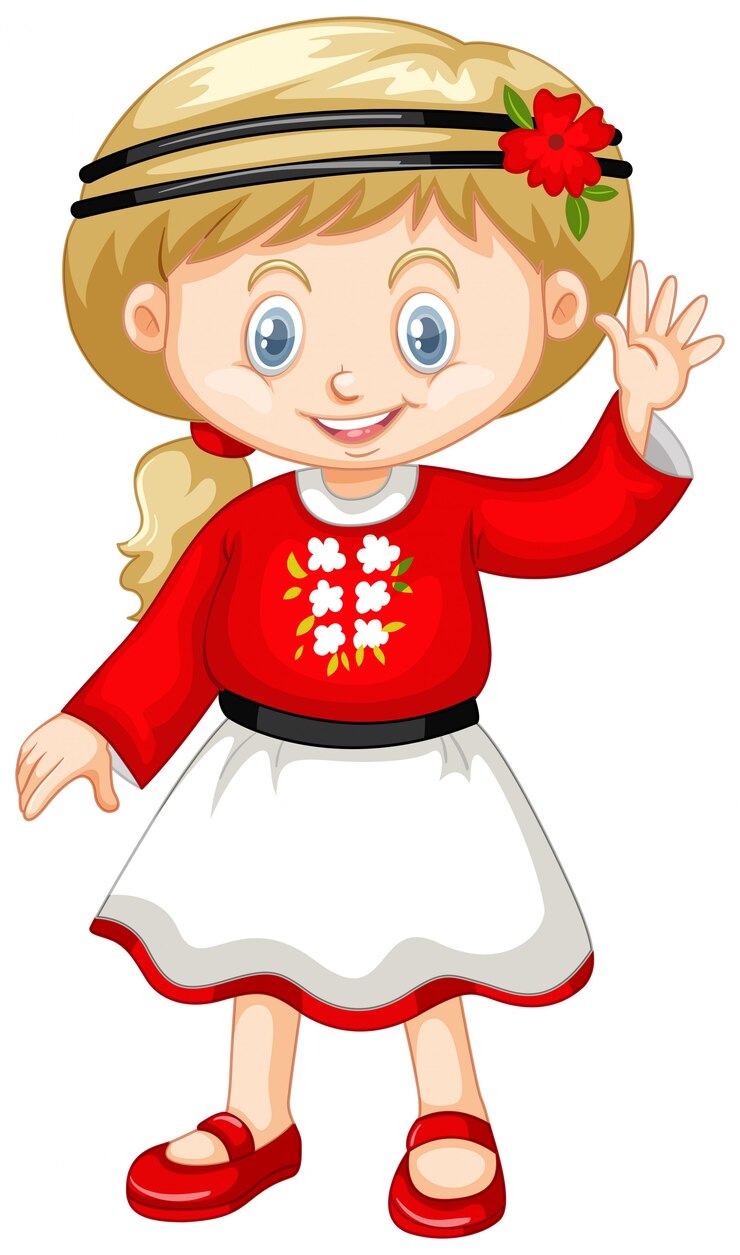 Vettore gratuito bambina in abito ucraino