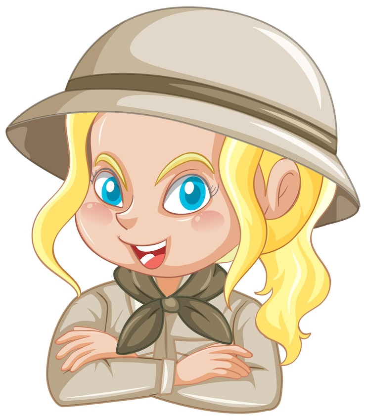 Vettore gratuito bambina in uniforme da scout
