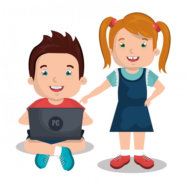 Bambini che usano il computer