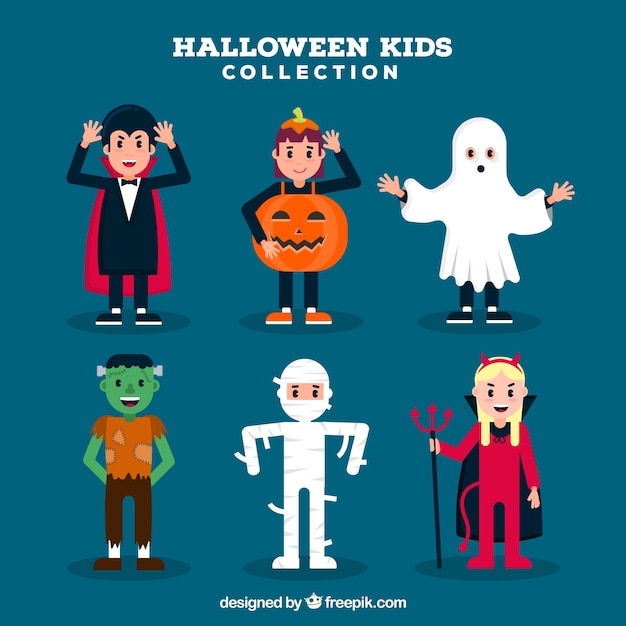 Bambini con costumi da Halloween
