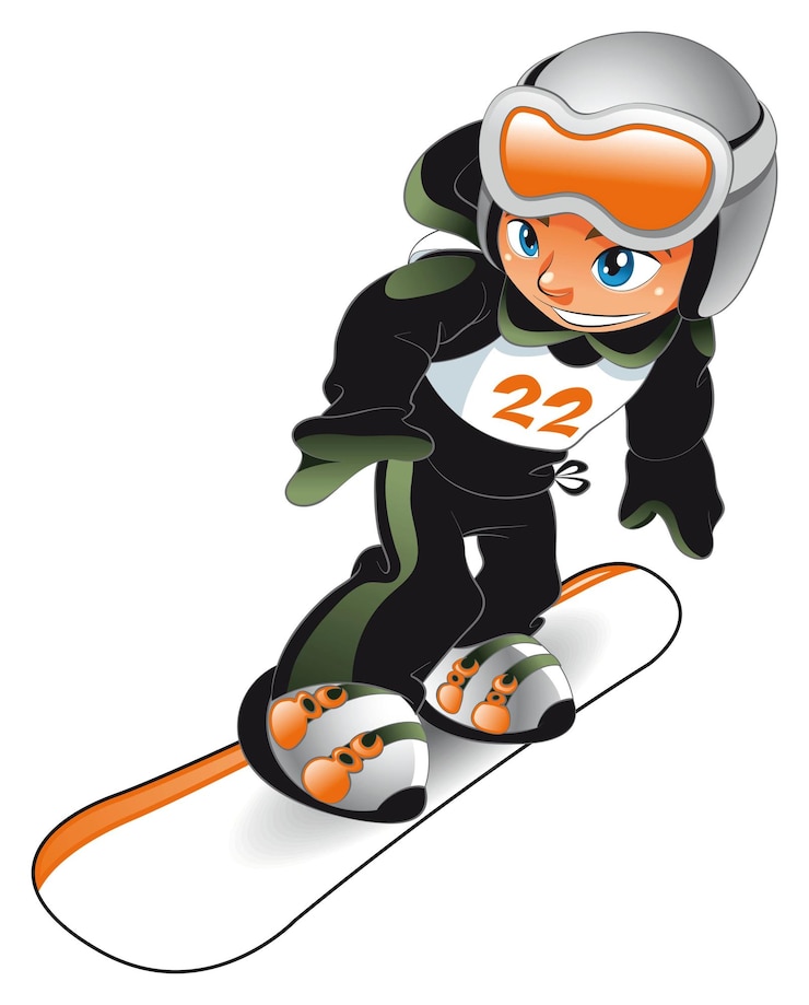 Vettore gratuito bambino snowboarder