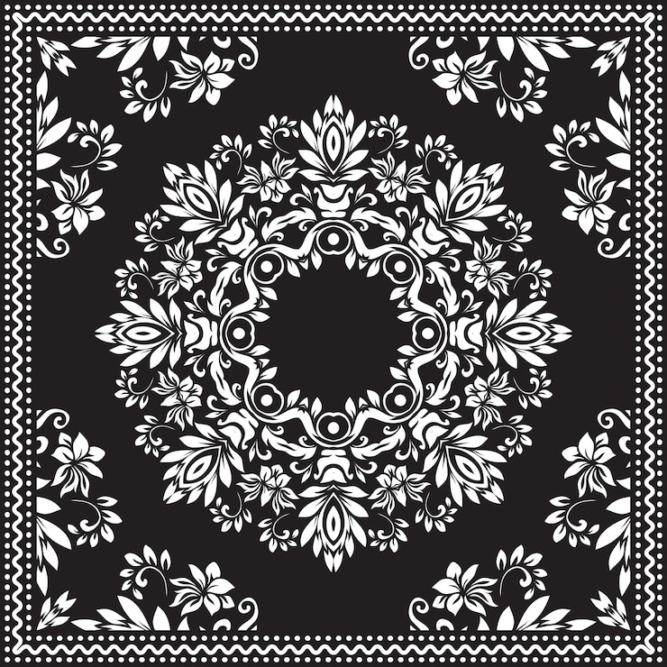 Vettore gratuito bandana clipart in bianco e nero.
