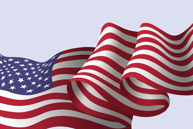 Bandiera americana del grunge realistico