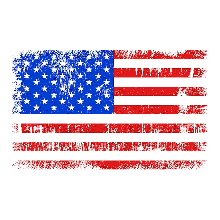 Vettore gratuito bandiera americana grunge disegnata a mano
