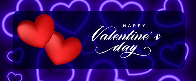 Bandiera decorativa di celebrazione di san valentino con cuori di amore 3d