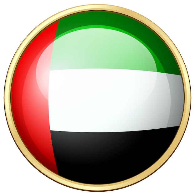 Bandiera degli Emirati Arabi Uniti sull'icona rotonda