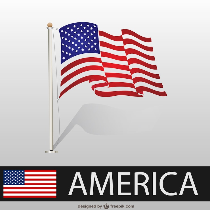 Vettore gratuito bandiera degli stati uniti d'america