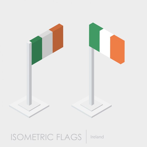 Bandiera dell&#39;Irlanda 3d isometrico stile