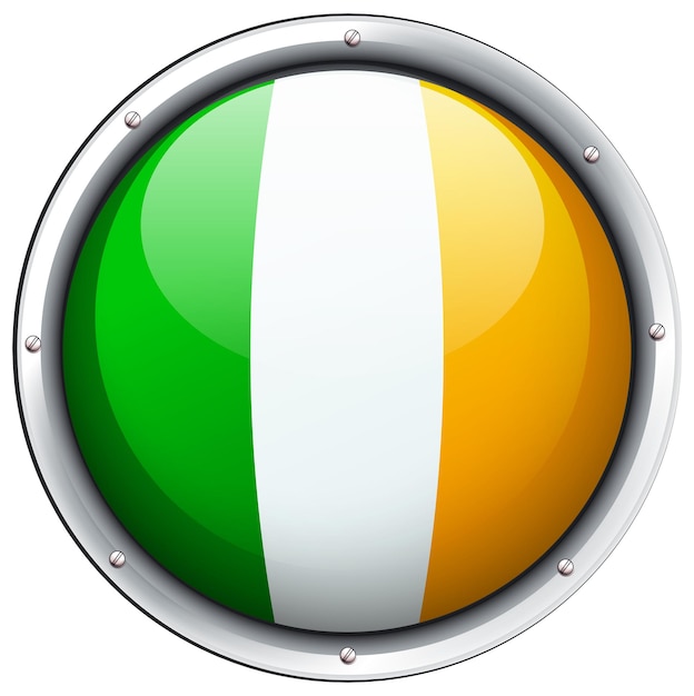 Bandiera dell'Irlanda su badge rotondo
