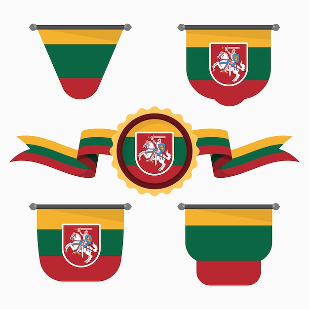 Bandiera della Lituania e collezione di emblemi nazionali