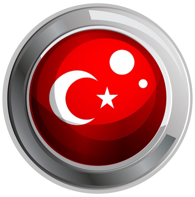 Bandiera della Turchia sul badge rotondo