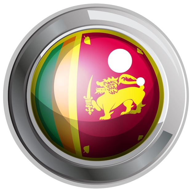 Bandiera dello Srilanka sul badge rotondo