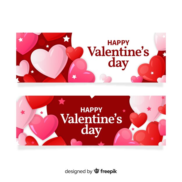 Bandiera di San Valentino cuori scintillanti