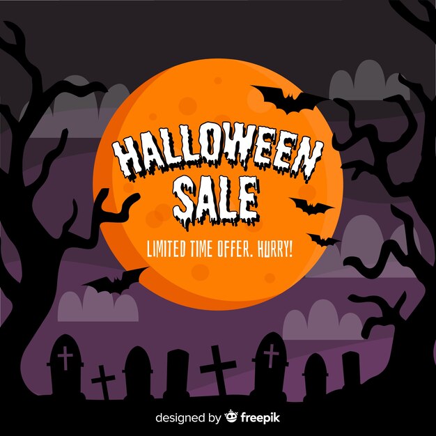 Bandiera di vendita di halloween disegnata a mano