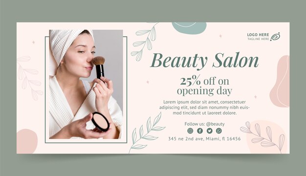Bandiera di vendita spa di bellezza disegnata a mano