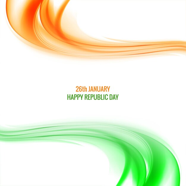Bandiera indiana per lo sfondo del giorno della repubblica indiana dell'onda