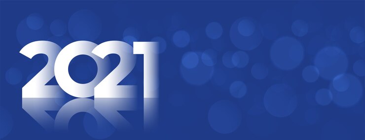 Vettore gratuito bandiera lucida di felice anno nuovo 2021 con lo spazio del testo