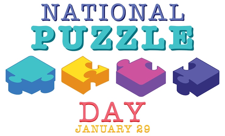 Vettore gratuito bandiera nazionale del giorno del puzzle