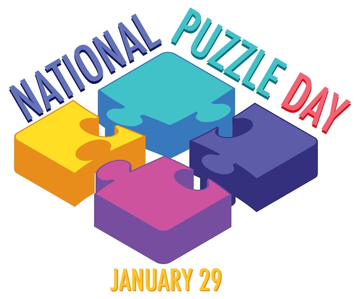 Vettore gratuito bandiera nazionale del giorno del puzzle