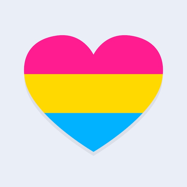 Bandiera pansessuale a forma di cuore