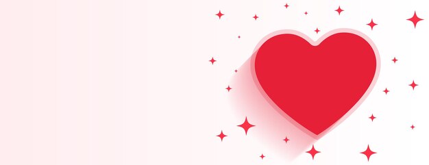 Bandiera scintillante del cuore di San Valentino con lo spazio del testo