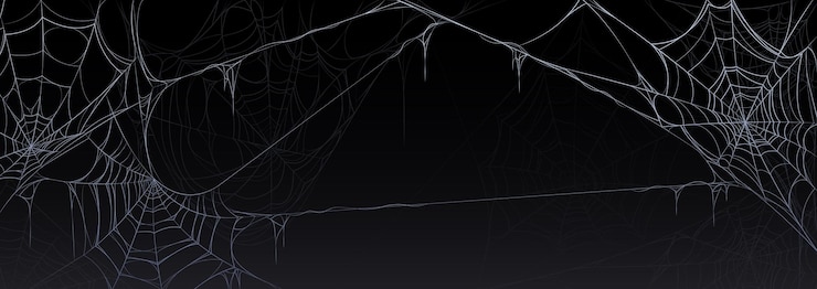 Vettore gratuito bandiera spaventosa di halloween con la vecchia ragnatela