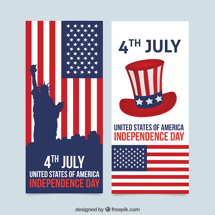Vettore gratuito bandiere americana con bandiera usa