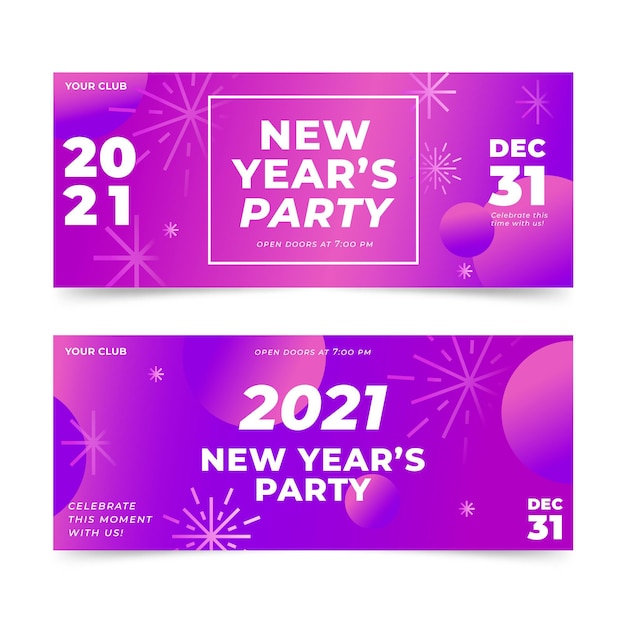 Bandiere astratte del partito di nuovo anno 2021