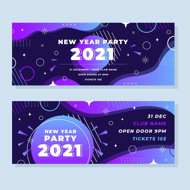 Bandiere astratte del partito di nuovo anno 2021